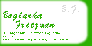 boglarka fritzman business card